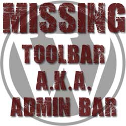 Wordpress missing admin bar or toolbar thumbnail