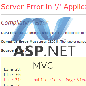 asp.net mvc - razor cannot find assembly server error