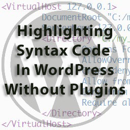 WordPress highlighting syntax code without plugins