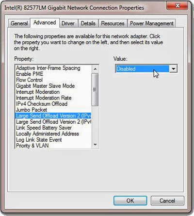 windows 7 - network adapter - advanced tab