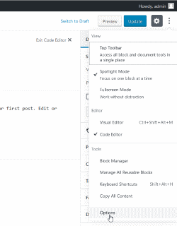 wordpress gutenberg post editor options wordpress gutenberg post editor options