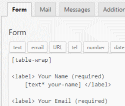 Contact Form 7 - Form Template using Shortcode