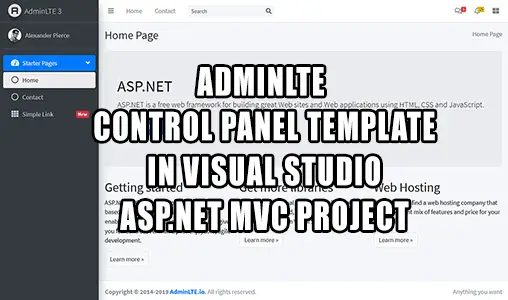 How to use AdminLte control panel template in Visual Studio ASP.NET MVC project