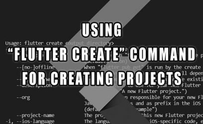 Flutter create command and arguments for creating projects