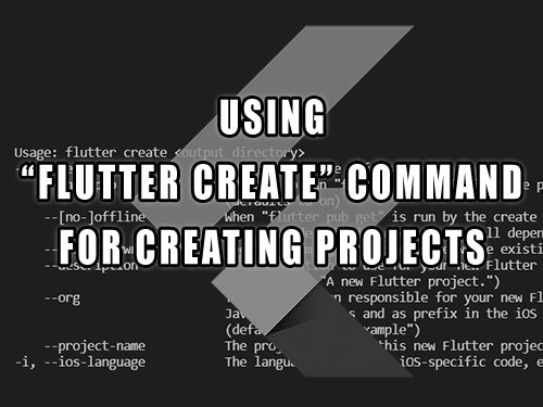 Flutter create command and arguments for creating projects