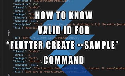 Using flutter create --sample=id command with valid id