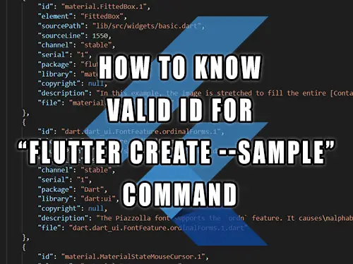 Using flutter create --sample=id command with valid id
