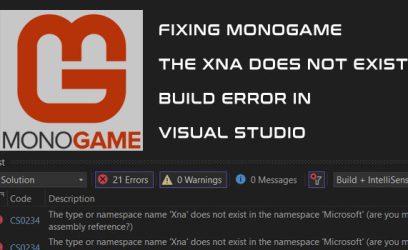 MonoGame - Fixing the xna does not exist error