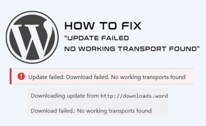 WordPress - Fixing no working transports found