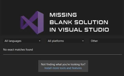 Visual Studio - missing blank-solution when creating new project template