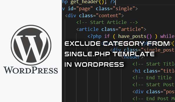 WordPress - exclude category from single.php template